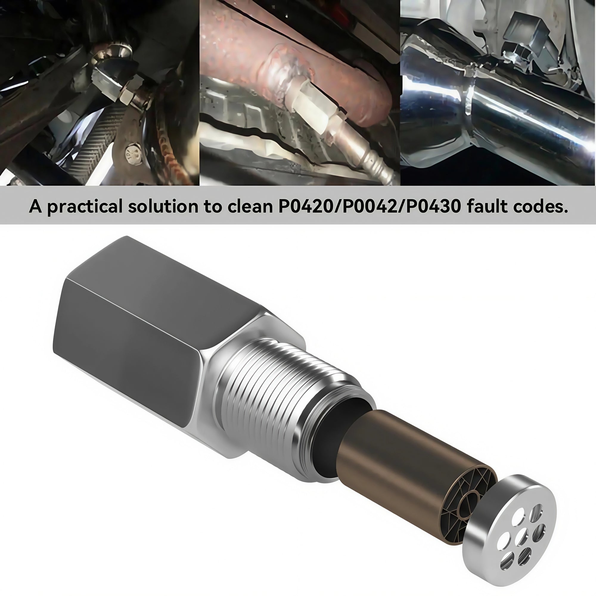 180 Degree Universal M18x1.5 O2 Sensor Spacer with Mini Cat - O2 Sensor Spacer