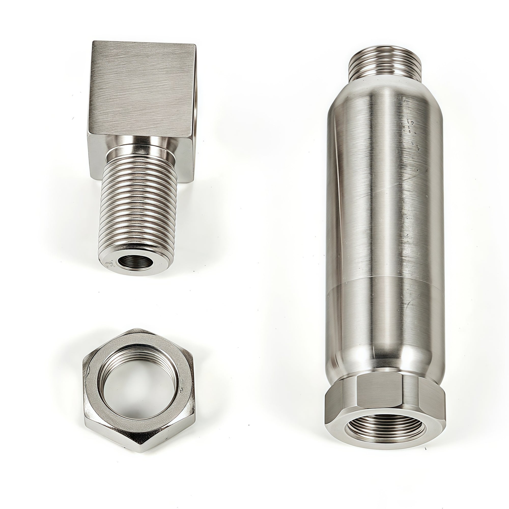 90 Degree Pro Universal M18x1.5 O2 Sensor Spacer with Mini Cat - O2 Sensor Spacer