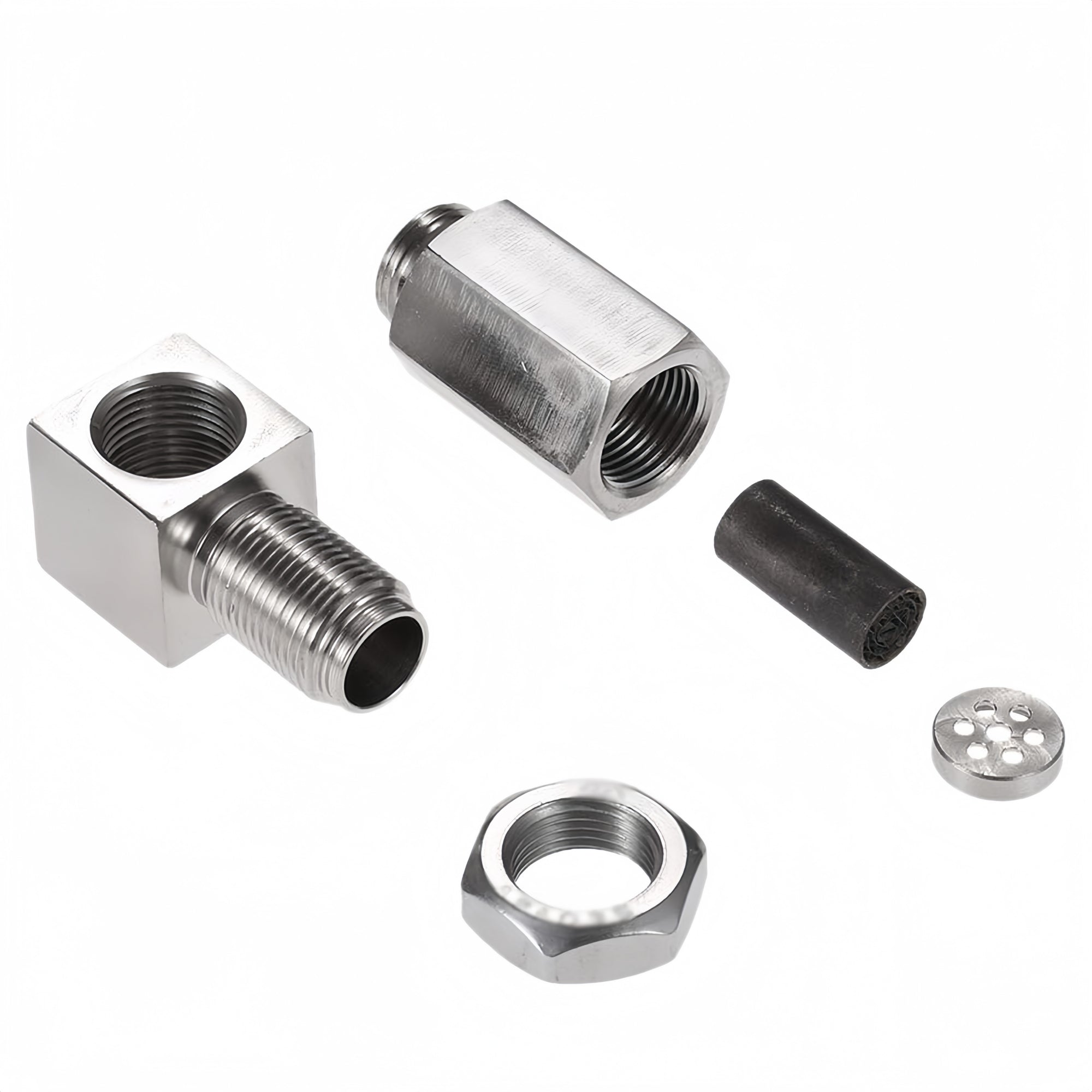 90 Degree Universal M18x1.5 O2 Sensor Spacer with Mini Cat - O2 Sensor Spacer