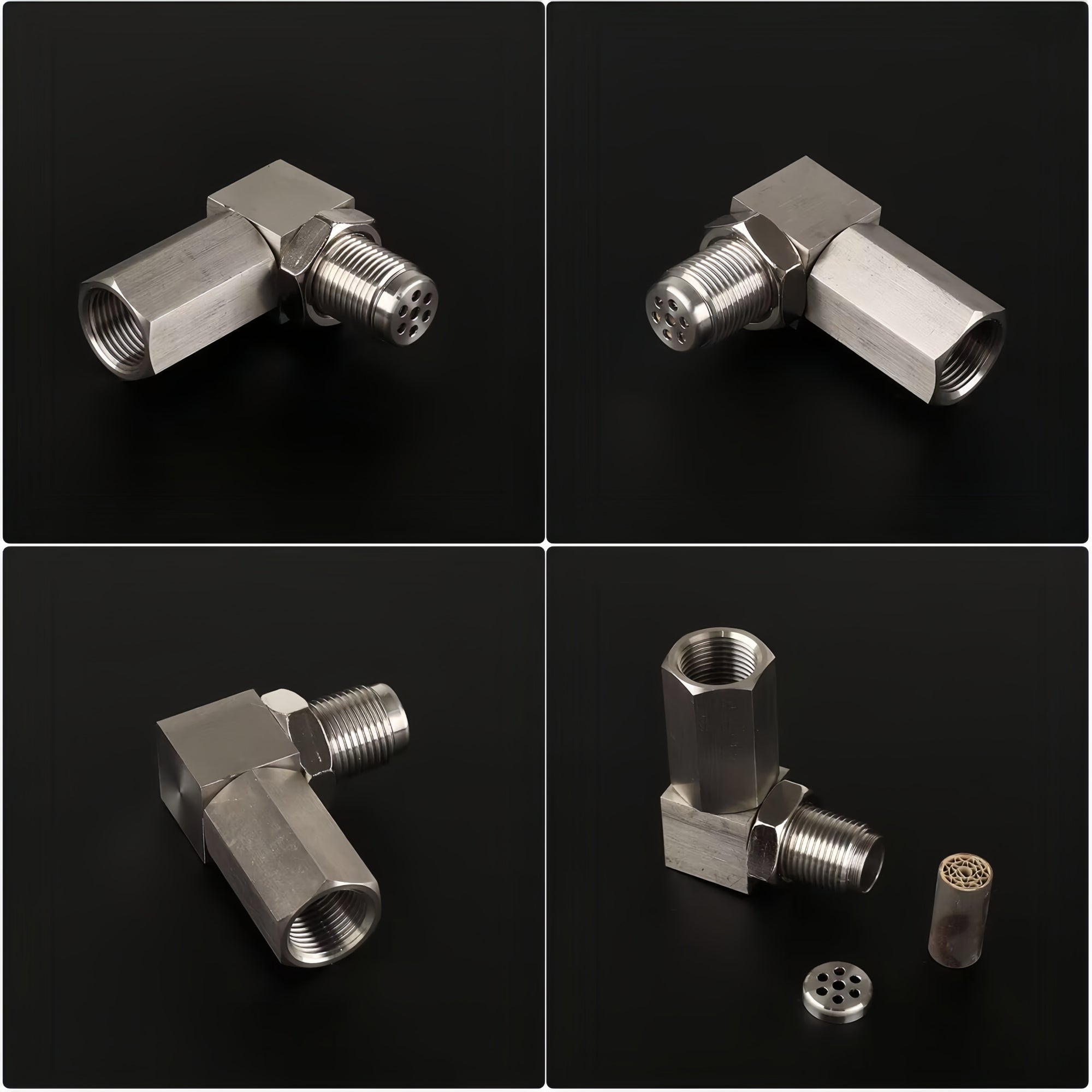 90 Degree Universal M18x1.5 O2 Sensor Spacer with Mini Cat - O2 Sensor Spacer