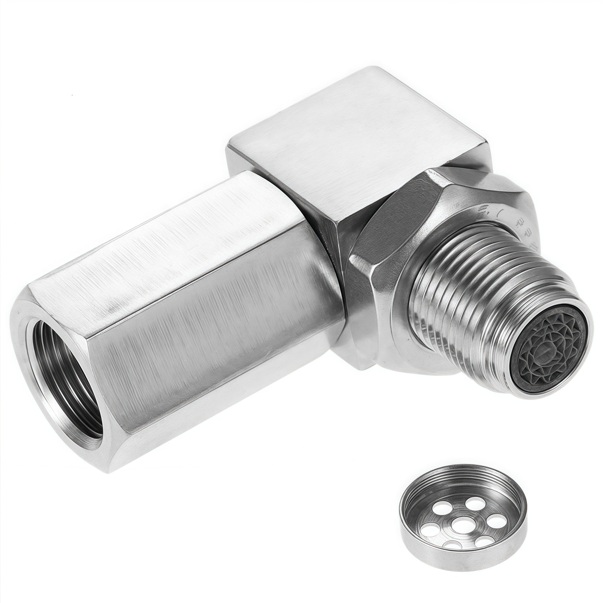 90 Degree Universal M18x1.5 O2 Sensor Spacer with Mini Cat - O2 Sensor Spacer
