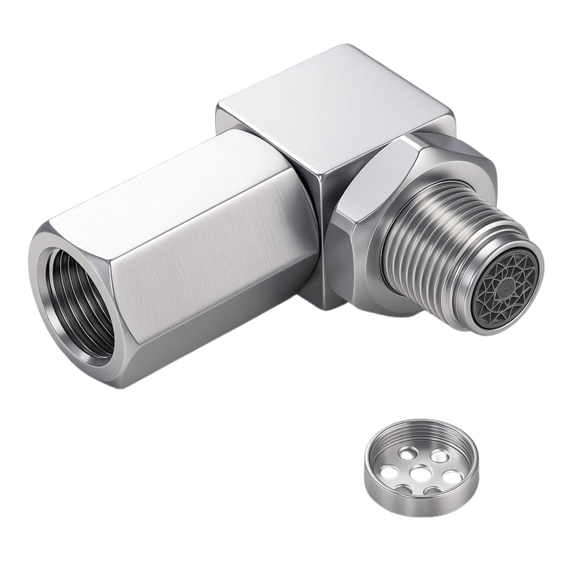 90 Degree Universal M18x1.5 O2 Sensor Spacer with Mini Cat - O2 Sensor Spacer